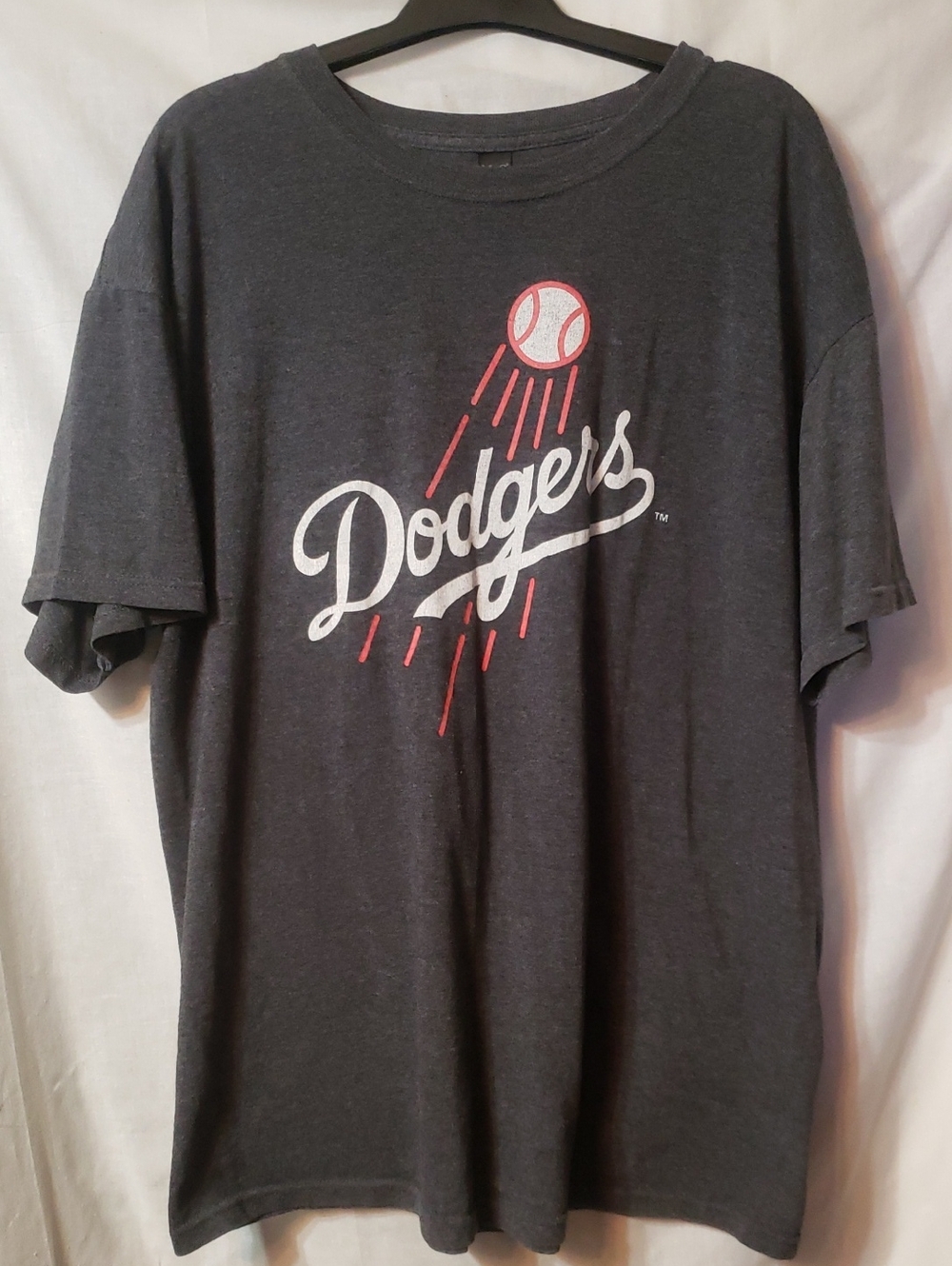 Dodgers Graphic Tee in Charcoal with White & Red Logo